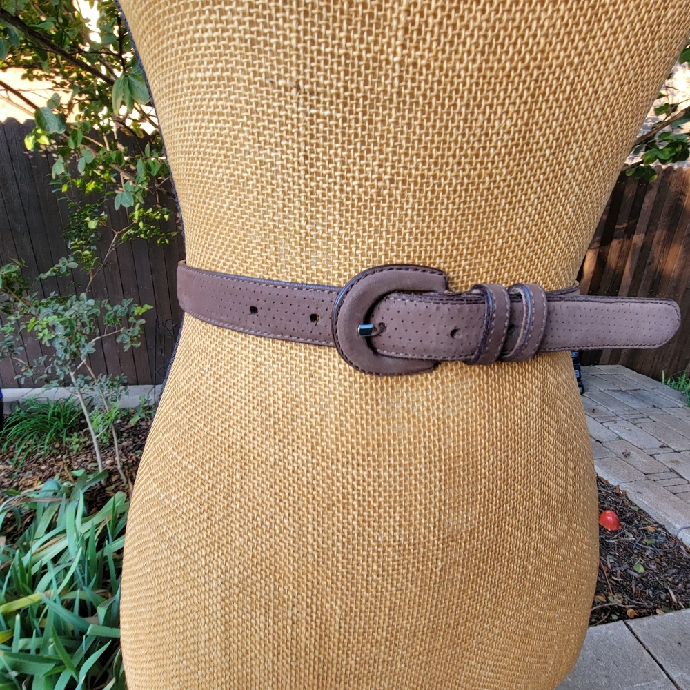 Talbots Brown Suede Thin Belt
